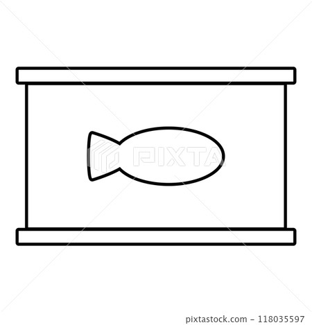 Canned pet food can cat care contour outline line icon black color vector illustration image thin flat style 118035597