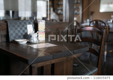 Coffee shop tables and desks 118035975