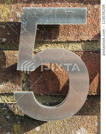 Written Wording in Distressed State Typography Found Number 5 five Ransom Note Written Wording in Distressed State Typography Found Number 5 five Ransom Note 118036206