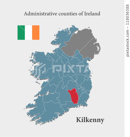 Vector map Ireland, county Kilkenny Vector map Ireland, county Kilkenny 118036388