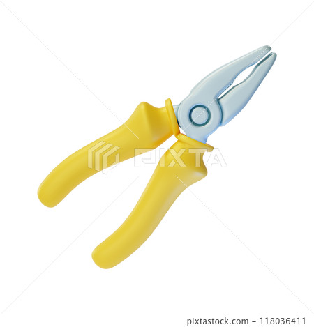 3d Pliers Construction and Repair Concept Cartoon Design Style Isolated on a White Background. Vector illustration 118036411