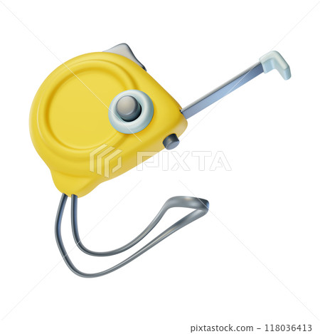 3d Measuring Tape Construction and Repair Concept Cartoon Design Style Isolated on a White Background. Vector illustration 118036413