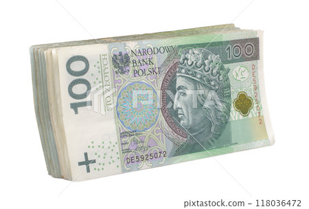 Large Stack of Polish 100 Zloty Banknotes 118036472