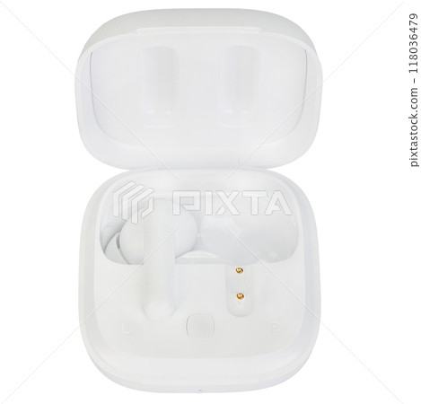 White Wireless Earbuds in Charging Case 118036479