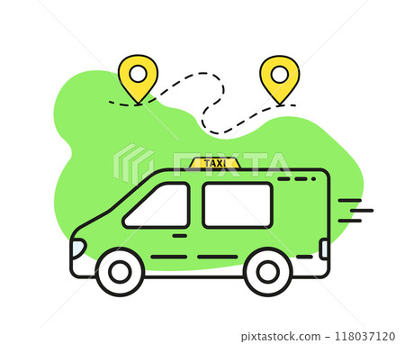 Courier rides along the road on a delivering orders to different points. 118037120