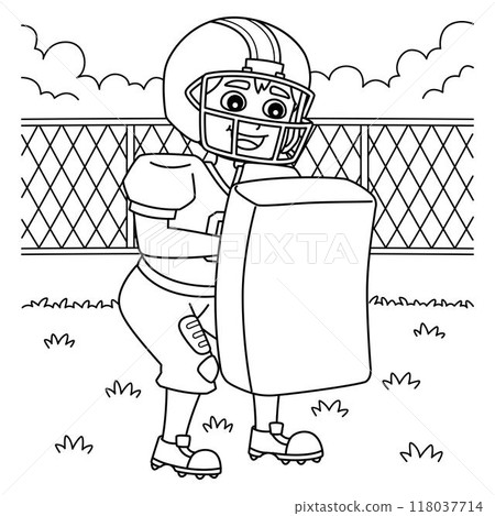 American Football Player Training Coloring Page American Football Player Training Coloring Page 118037714
