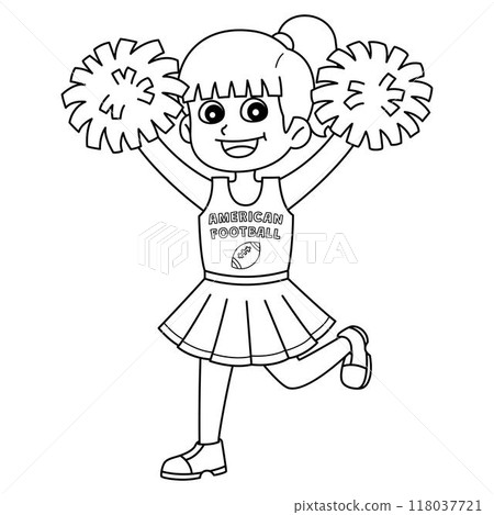 American Football Female Cheerleader Isolated  118037721