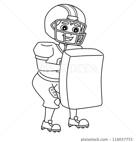 American Football Player Training Isolated  118037755