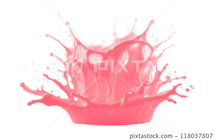 Splash of pink yogurt isolated 118037807