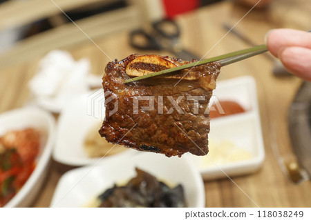 Korean bbq. LA marinated beef ribs Korean bbq. LA marinated beef ribs 118038249