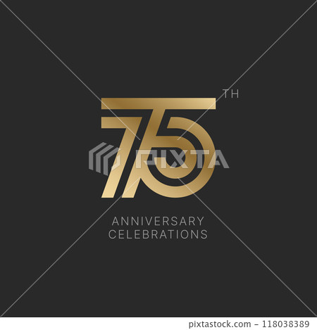 Anniversary logo or emblem design for event. 118038389