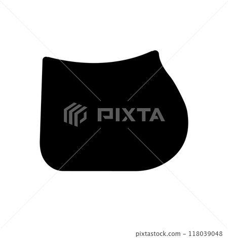 Vector flat horse equestrian saddle pad silhouette Vector flat horse equestrian saddle pad silhouette 118039048