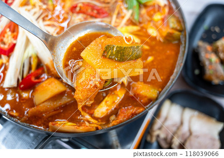Korean spicy seafood dishes. Braised Cutlassfish 118039066