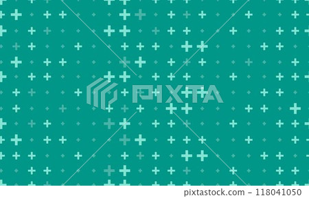 Medical cross seamless pattern. Plus background. Geometric mathematical vector pattern. 118041050