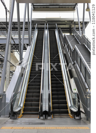 double escalator staircase leading up. 118041129
