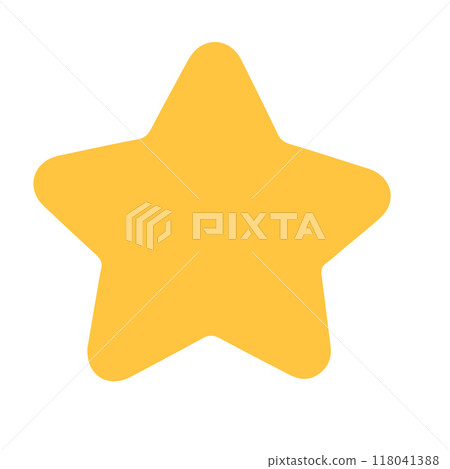 Gold Star icon. Vector illustration isolated on white. 118041388