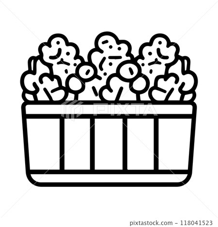 popcorn icon or modern line symbol. Vector line art and icon design with bold outline. Black and white Pixel Perfect minimalistic symbol isolated white background. Silhouette simple thin sign popcorn icon or modern line symbol. Vector line art and icon design with bold outline. Black and white Pixel Perfect minimalistic symbol isolated white background. Silhouette simple thin sign 118041523