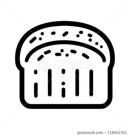 bread icon or modern line symbol. Vector line art and icon design with bold outline. Black and white Pixel Perfect minimalistic symbol isolated white background. Silhouette simple thin sign 118041561