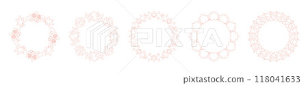 A decorative autumn frame with motifs of autumn leaves, ginkgo trees, and nuts. A luxurious border design. 118041633