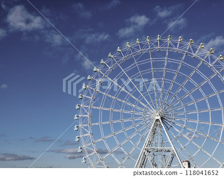 blue sky and ferris wheel blue sky and ferris wheel 118041652