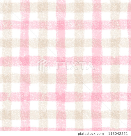 Pink Beige Gingham Check Hand Drawn Background Overlay Pink Beige Gingham Check Hand Drawn Background Overlay 118042251