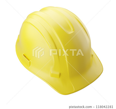 Yellow Construction Hard Hat Isolated on a White Background. Yellow Construction Hard Hat Isolated on a White Background. 118042281