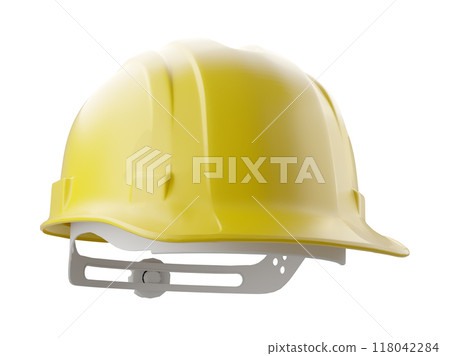 Yellow Construction Hard Hat Isolated on a White Background. Yellow Construction Hard Hat Isolated on a White Background. 118042284
