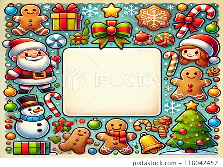 A collection of cute Christmas design icons 118042457