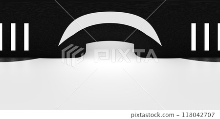 VR 360 studio panorama with reflections. Animation 3D hdri 118042707