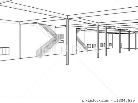 3D illustration of building project 3D illustration of building project 118043689