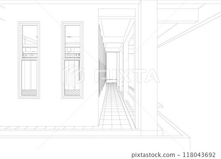 3D illustration of building project 3D illustration of building project 118043692