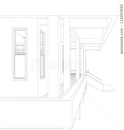 3D illustration of building project 3D illustration of building project 118043693