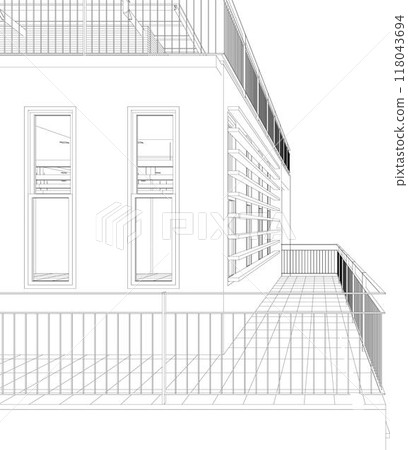 3D illustration of building project 3D illustration of building project 118043694