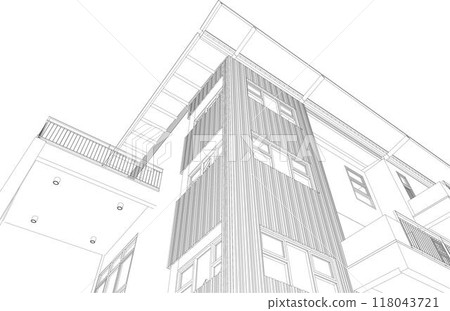3D illustration of building project 118043721