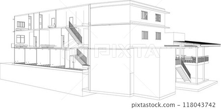 3D illustration of building project 118043742
