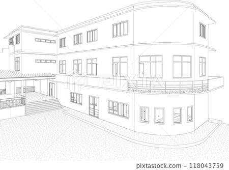 3D illustration of building project 3D illustration of building project 118043759