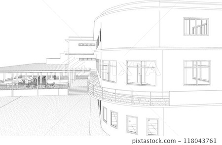 3D illustration of building project 3D illustration of building project 118043761