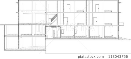 3D illustration of building project 3D illustration of building project 118043766