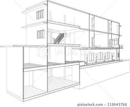3D illustration of building project 118043768