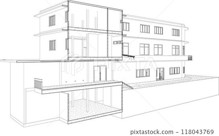 3D illustration of building project 118043769
