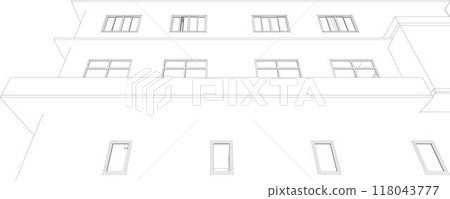 3D illustration of building project 3D illustration of building project 118043777