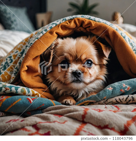 裹著毯子的狗 裹著毯子的狗 118043796