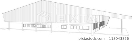 3D illustration of building project 118043856