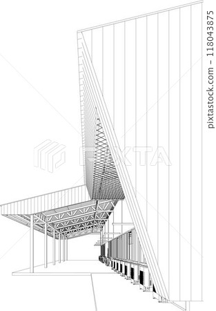 3D illustration of building project 118043875