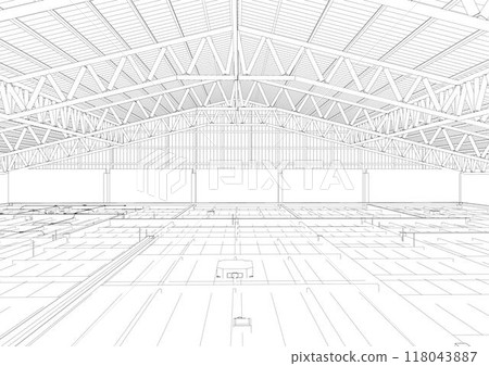 3D illustration of building project 118043887