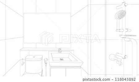 3D illustration of building project 3D illustration of building project 118043892