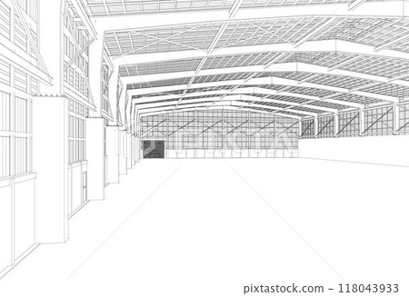 3D illustration of building project 3D illustration of building project 118043933