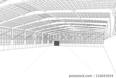 3D illustration of building project 118043934