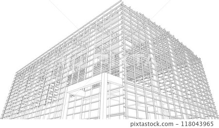 3D illustration of building project 3D illustration of building project 118043965