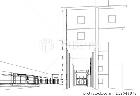 3D illustration of building project 118043972